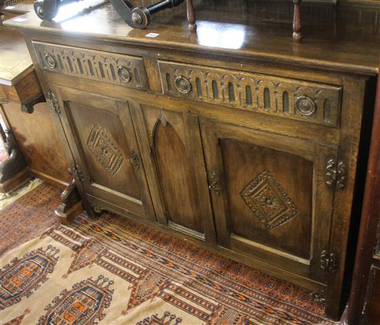 Oak linen fold sideboard